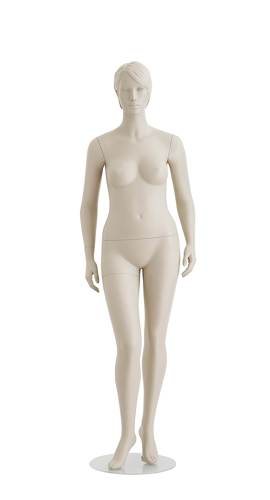 Schaufensterpuppe - Dame - mit Kopf - Basic Naturalistisch - Curvy - Pose 4