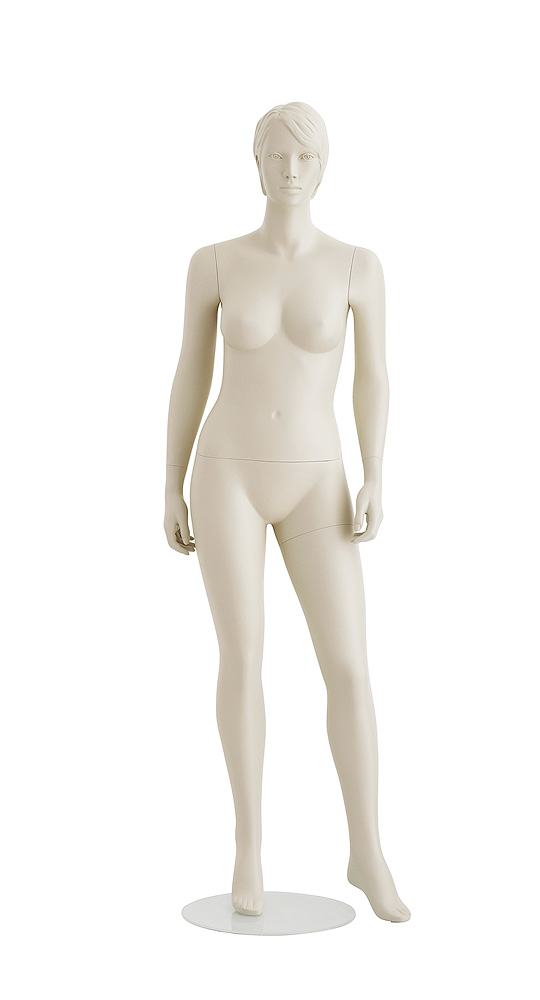 Schaufensterpuppe - Dame - mit Kopf - Basic Naturalistisch - Curvy - Pose 1